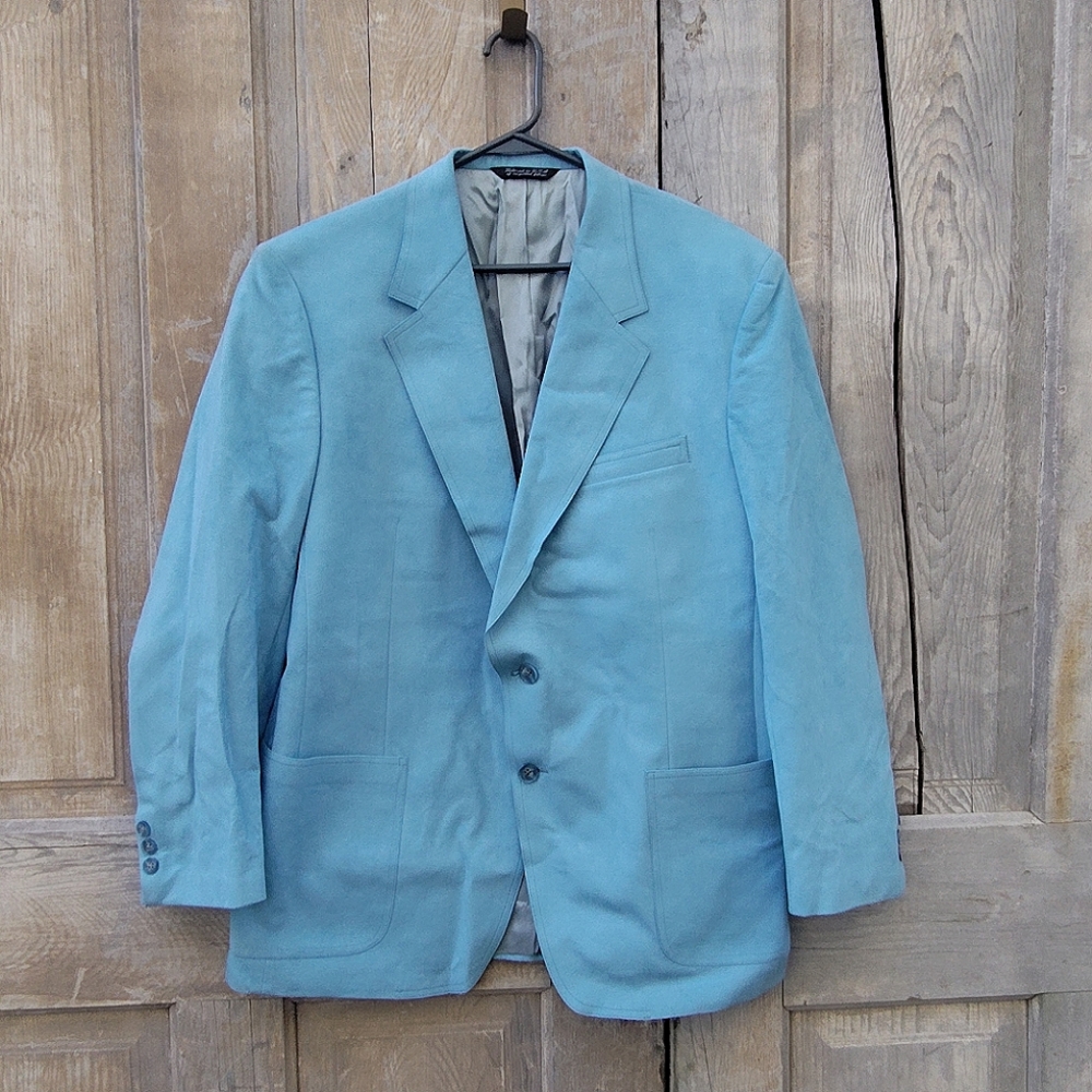 Vintage Powder Blue Suede Sport Coat